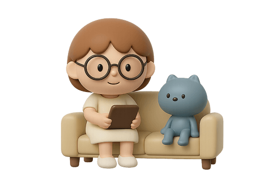 Character on sofa